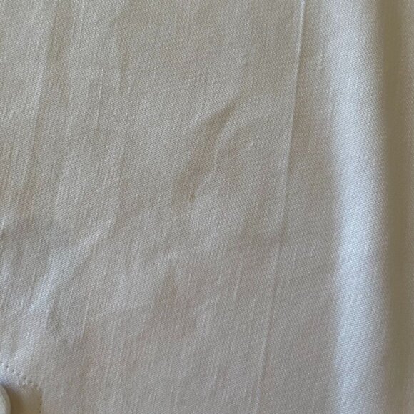 J. Jill White Linen Stretch Cropped Ankle Pants NWT Elastic Waist Button Cuff L - Picture 3 of 8